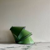 Green enamelled lampshades x4