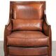 Sheepskin Art Deco design armchair with a comfortable seat and warm colours