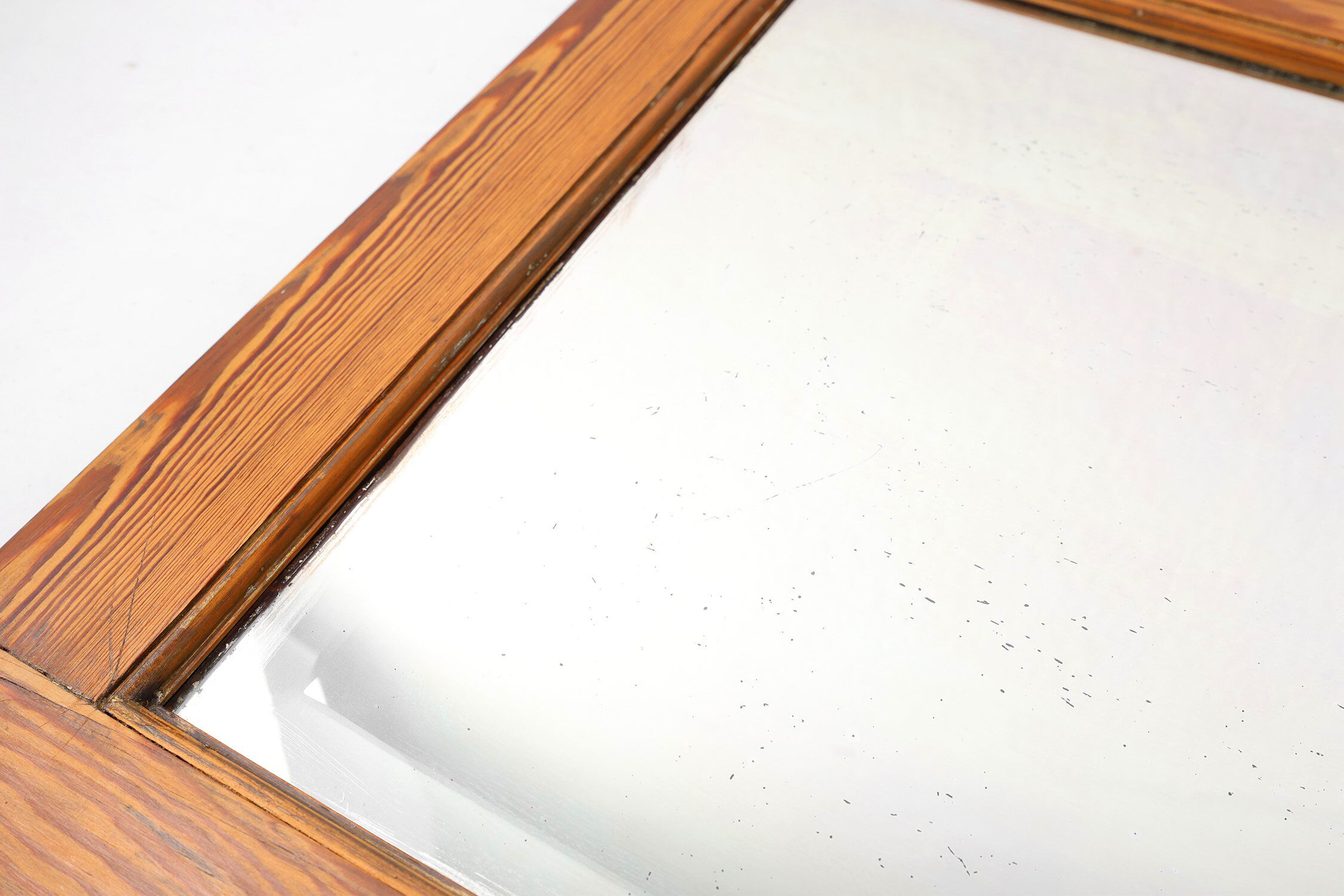 French Mirror with Warm Pine Wood Frame, 1900s