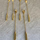 Long coffee or cocktail spoons in gold plating