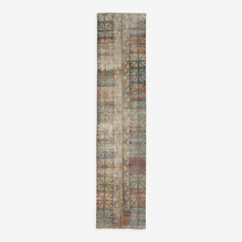2x9 dark brown vintage runner rug 58x256cm