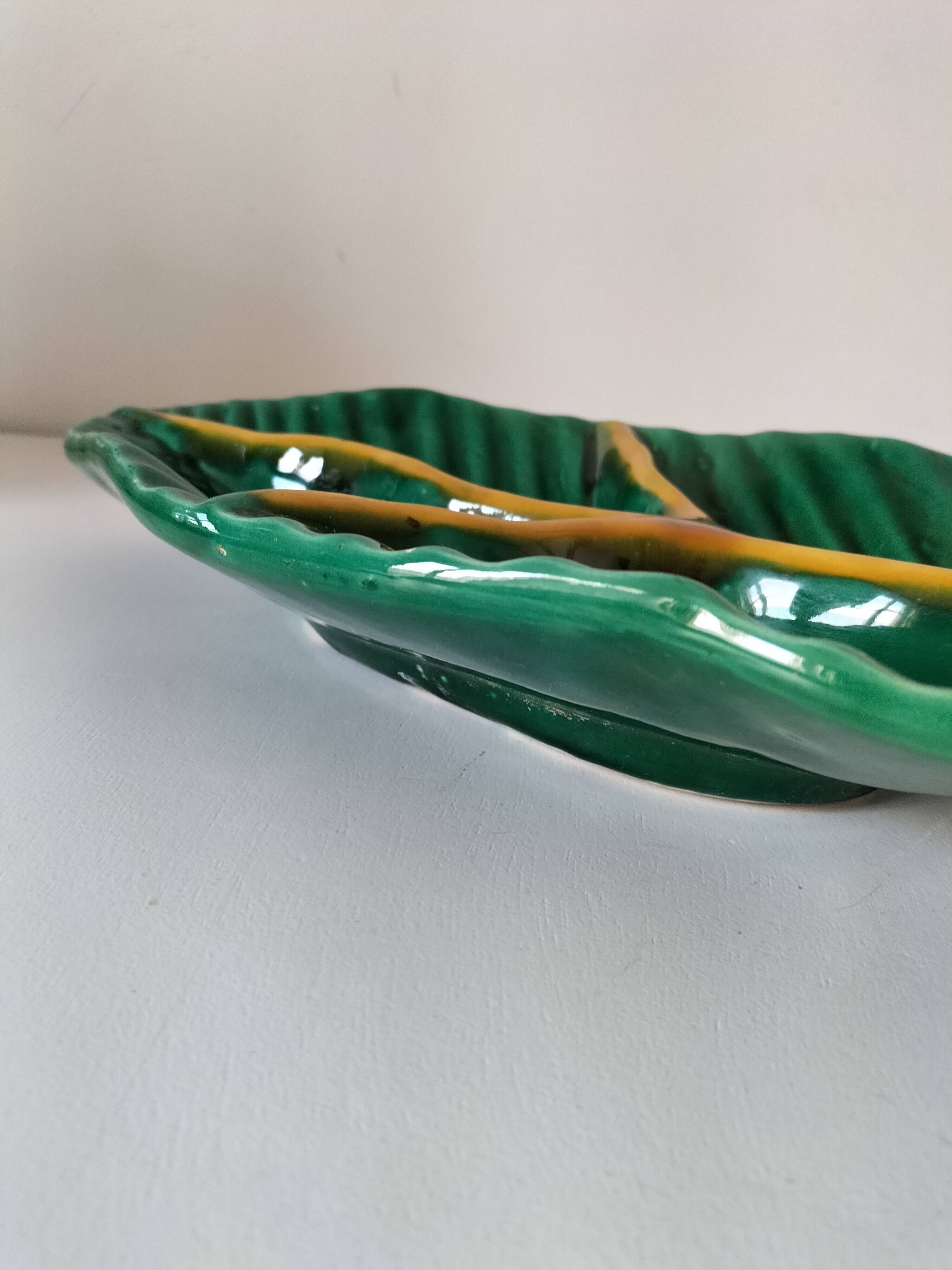 Vallauris ceramic tropical leaf tray, 1950s/1960s