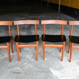 Series of 4 chairs by Hans Olsen for Frem Rojle