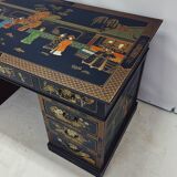 Vintage Chinese Desk with Glass Top
