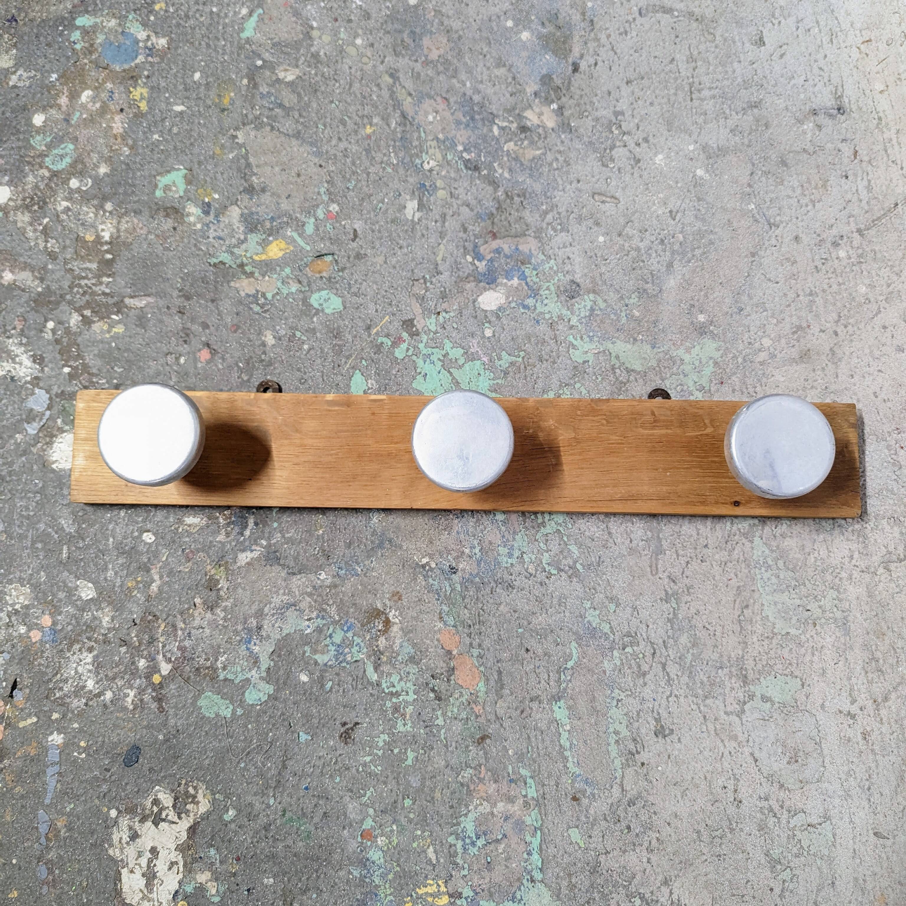 Wood and chrome coat rack