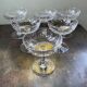 Set of 6 cut crystal champagne glasses with facets from Baccarat
