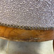 Louis Philippe armchair in wood and lilac fabric