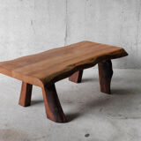 Free form coffee table in solid Elm-1970