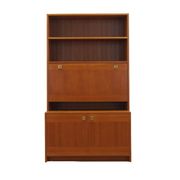 Danish Teak Shelving Unit with Bar Cabinet, 1970s