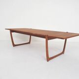 Large teak coffee table by Peter Hvidt and Orla Molgaard Nielsen model FD 575 for France and Son