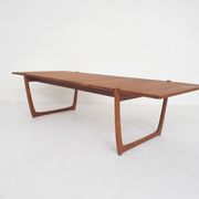 Large teak coffee table by Peter Hvidt and Orla Molgaard Nielsen model FD 575 for France and Son