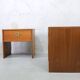A pair of Scandinavian minimalist teak nightstand tables , 1960s