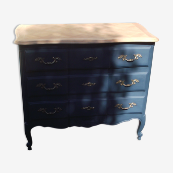 Painted cherry louis xv style chest of drawers