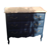 Commode de style Louis XV en merisier peinte