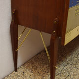 Mid-century decorated sideboard with internal lighting by Società Italiana Compensati Curvati
