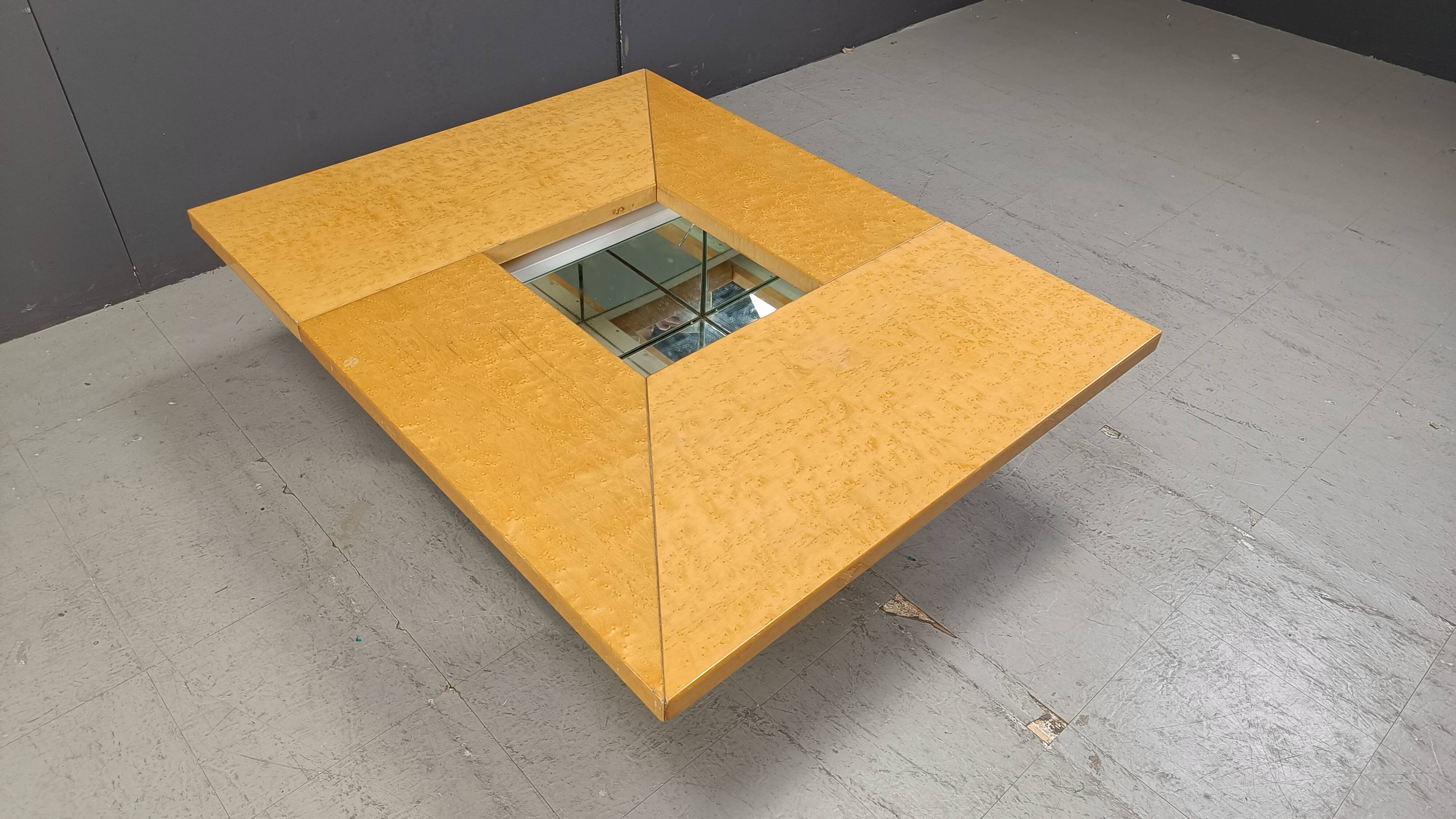 Vintage ash wood coffee table by Paul Michel, 1970s