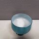 Vintage turquoise glass pedestal bowl Carlo Moretti Italy 1960s