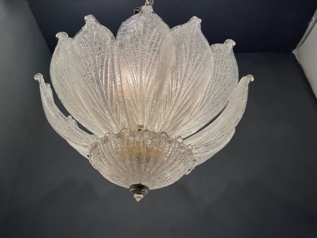 Venetian murano glass flush mount, 1980s