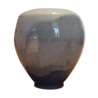 Vase enamelled stoneware signed Thierry Perraud