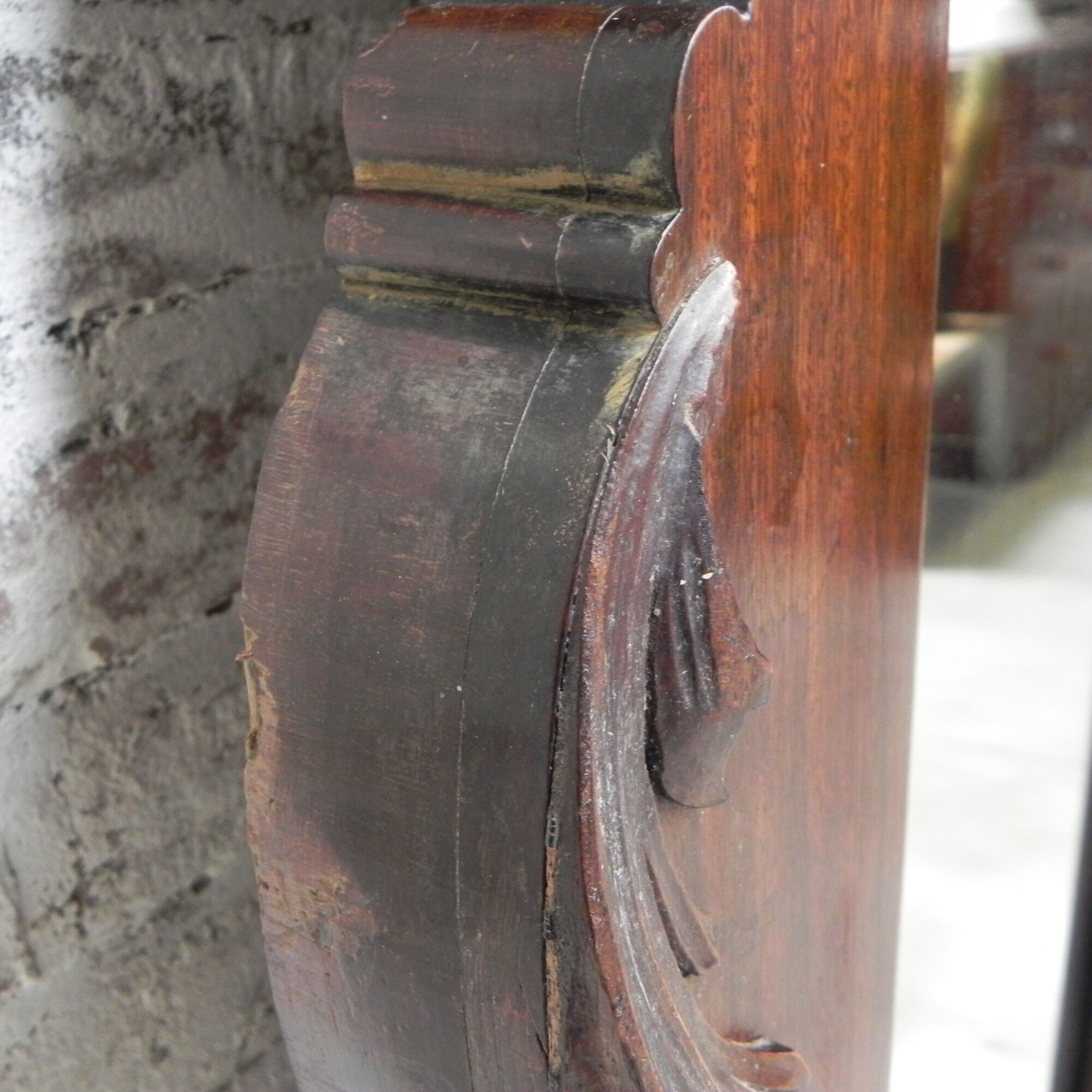 Large mahogany Art Nouveau mirror 178x220cm