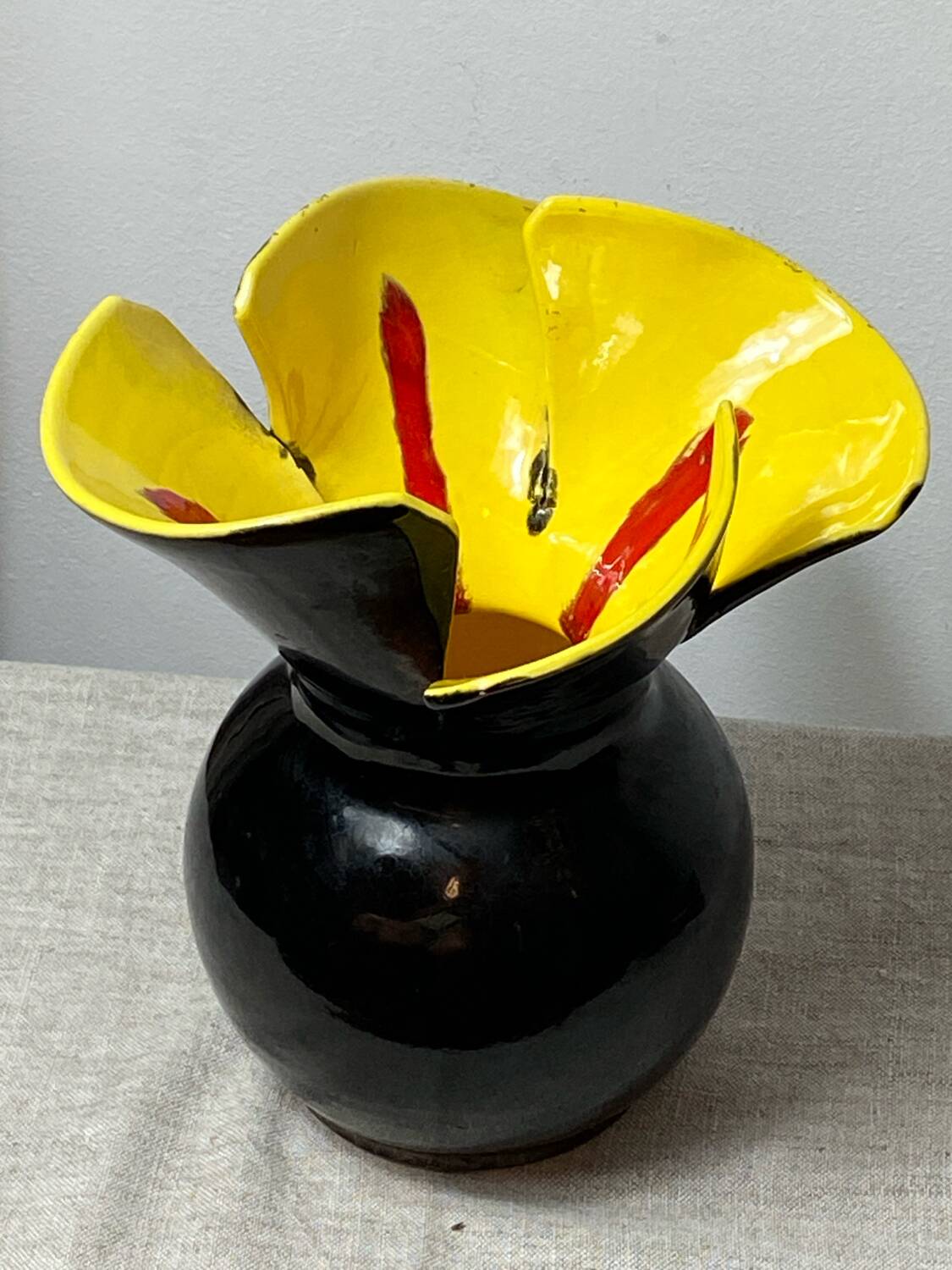 Vallauris ceramic flower vase