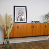 Scandinavian teak metal foot row