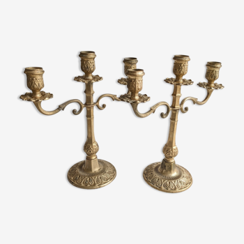 Chandeliers en bronze style Louis XVI