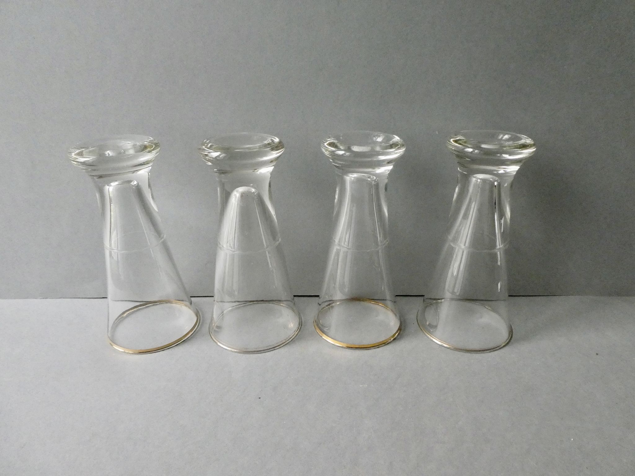4 verres de bistrot, à pastis, à Ricard, années 40
