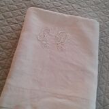 Old sheet . flax. PD monogram .  #42