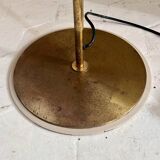Vintage floor lamp, solid brass and cream lacquered metal, Italy 1970s