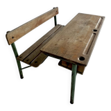 Ancien pupitre d’école double vintage Colman Thonon 1950-1960