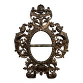 Bronze frame nineteenth Napoleon III richly decorated with macaroons