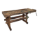 Wooden industrial workbench with vice, 194 cm long, 1930s.