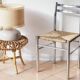 4 modernist straw chairs