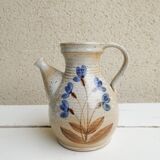 Pichet en grès du Marais, décor floral