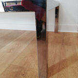 Chrome metal, brass and smoked glass coffee table to taste like Willy Rizzo