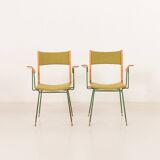 Boomerang chair attr. to Carlo De Carli, set of 2, Italy 1950s