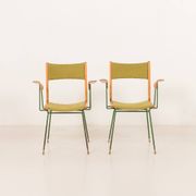Boomerang chair attr. to Carlo De Carli, set of 2, Italy 1950s