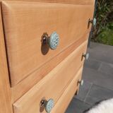 Commode vintage 3 tiroirs bois naturel
