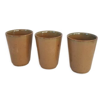 3 stoneware cups