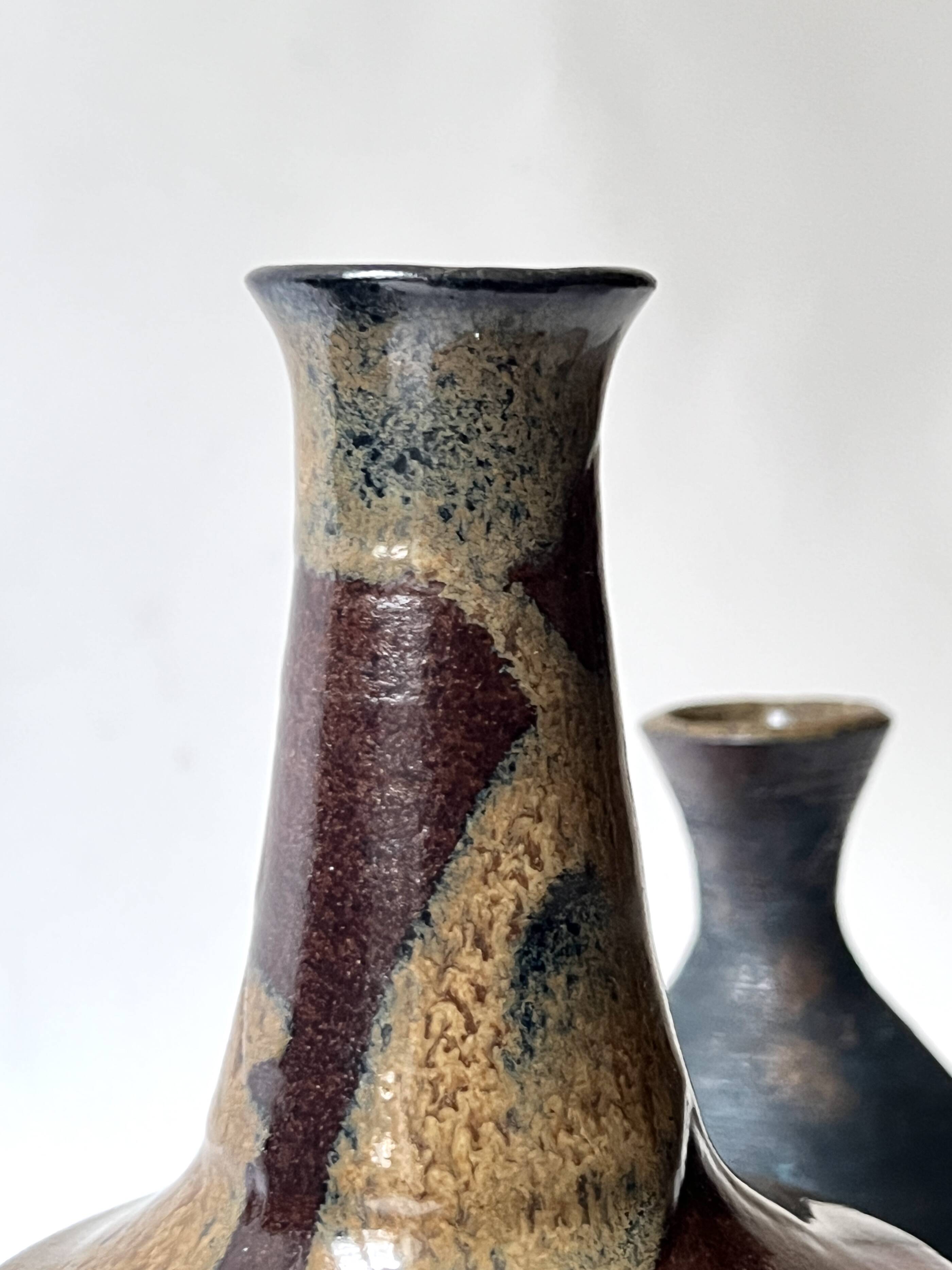 Ceramic - Soliflore vase in glazed stoneware, France circa 1970