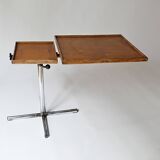 table à system François Caruelle en bois et metal 1950 1970