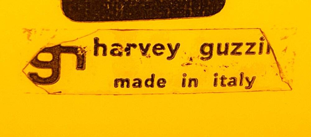 Italian yellow Lucerna floor lamp from the Space Age era, mid-century by Guzzini, 1960s.