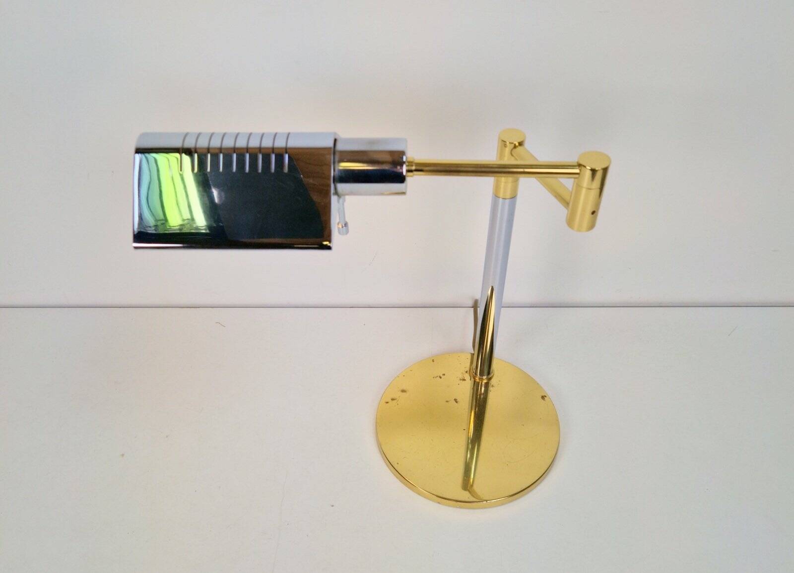 Adjustable Brass Chrome Table Lamp from Star Leuchten, Germany, 1970s