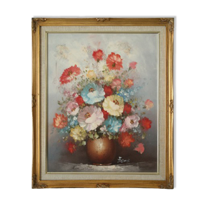 Tableau bouquet de fleurs tons