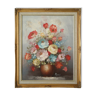 Painting bouquet of flowers pastel tones signed Frederick