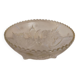 50s molded glass footed bowl