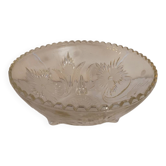 Coupe sur pied en verre moulé 50's