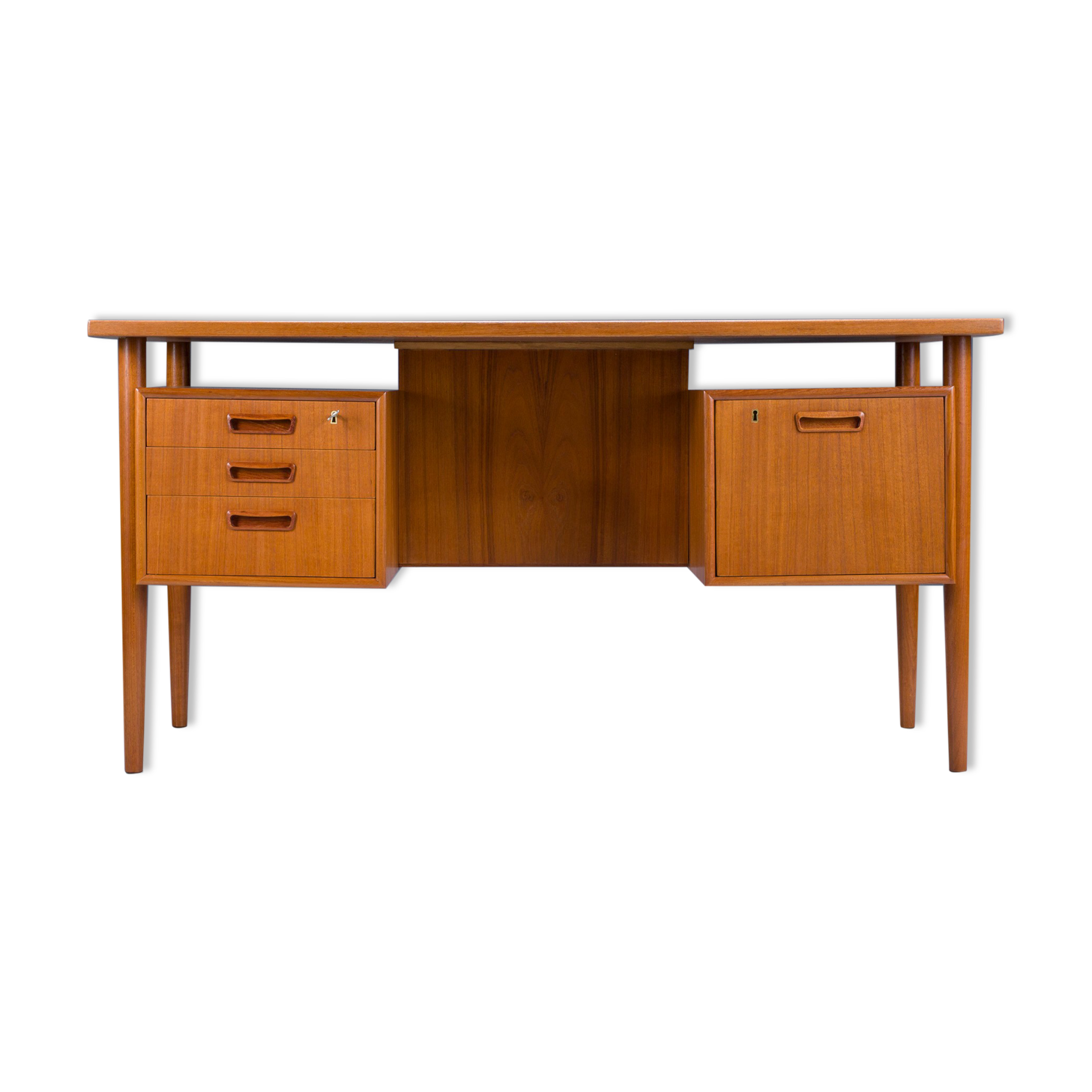 Mid-century Danish teak desk by HP Hansen, 1960s