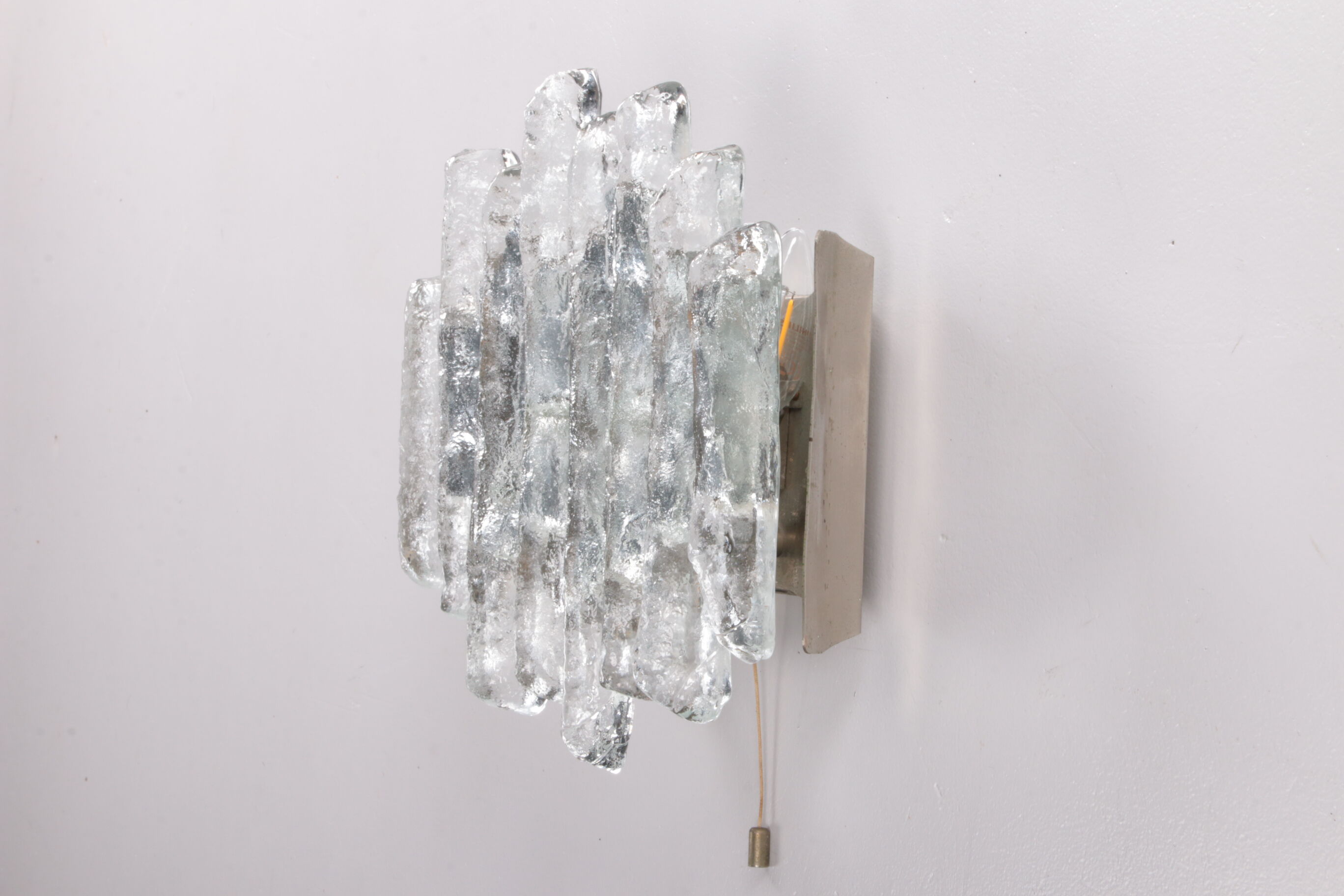 Wall lamp with ice glass made by J.T. Kalmar,1960s